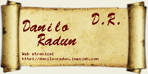 Danilo Radun vizit kartica